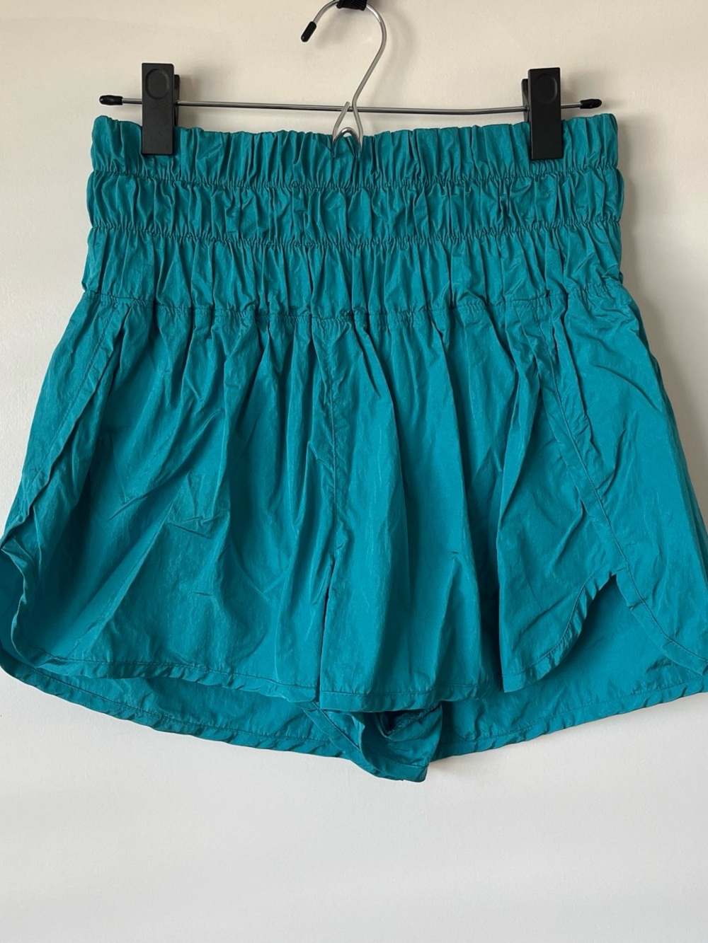Free People Movement Teal Smocked Waist Women's Shorts
